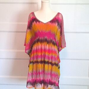 INC International Concepts Pink and Orange Asymmetrical Tunic